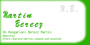 martin berecz business card